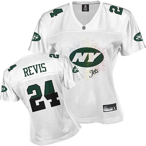Jets #24 Darrelle Revis White 2011 Women's Fem Fan Stitched NFL Jersey